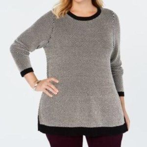 Charter Club Womens  Black Bistitch Tunic Top